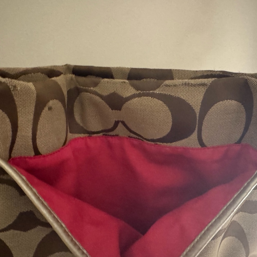 Coach Tan and Red Shoulder Bag